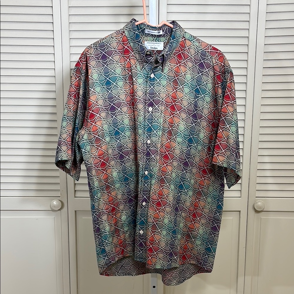 Vintage Jhane Barnes Multicolor Patterned Button-Up Shirt Medium